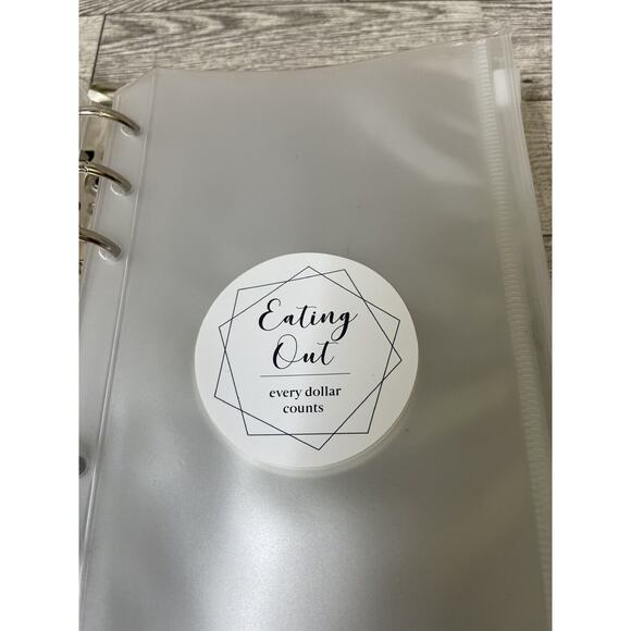 Budget Binder A6- 8 Clear Zippered Cash Envelopes Sticker Labeled 6 Ring Binder - Picture 6 of 11